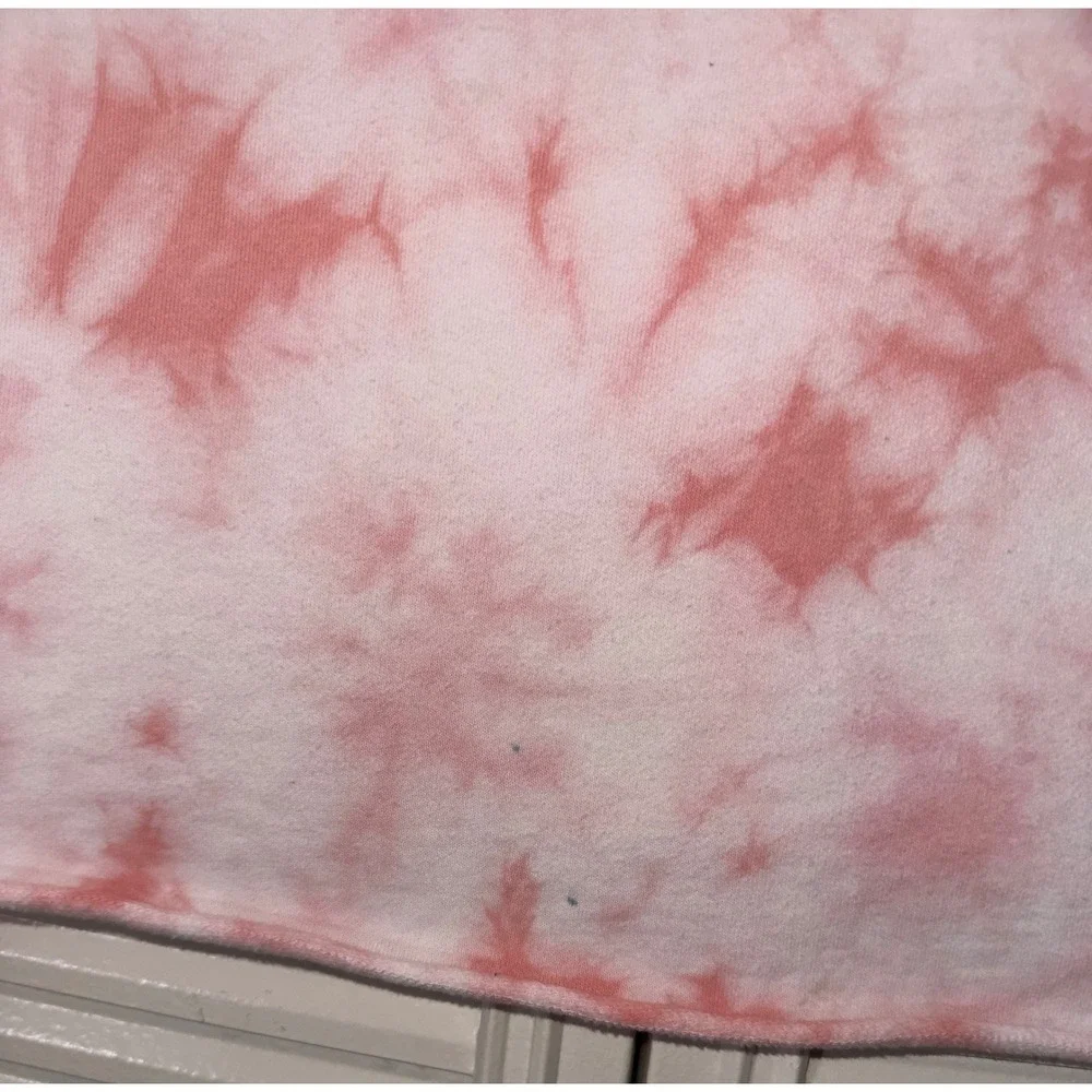 Justice Active Pink Tie Dye Glitter Justice Spell‎ Out Hoodie Size 12/14 *FLAWS*